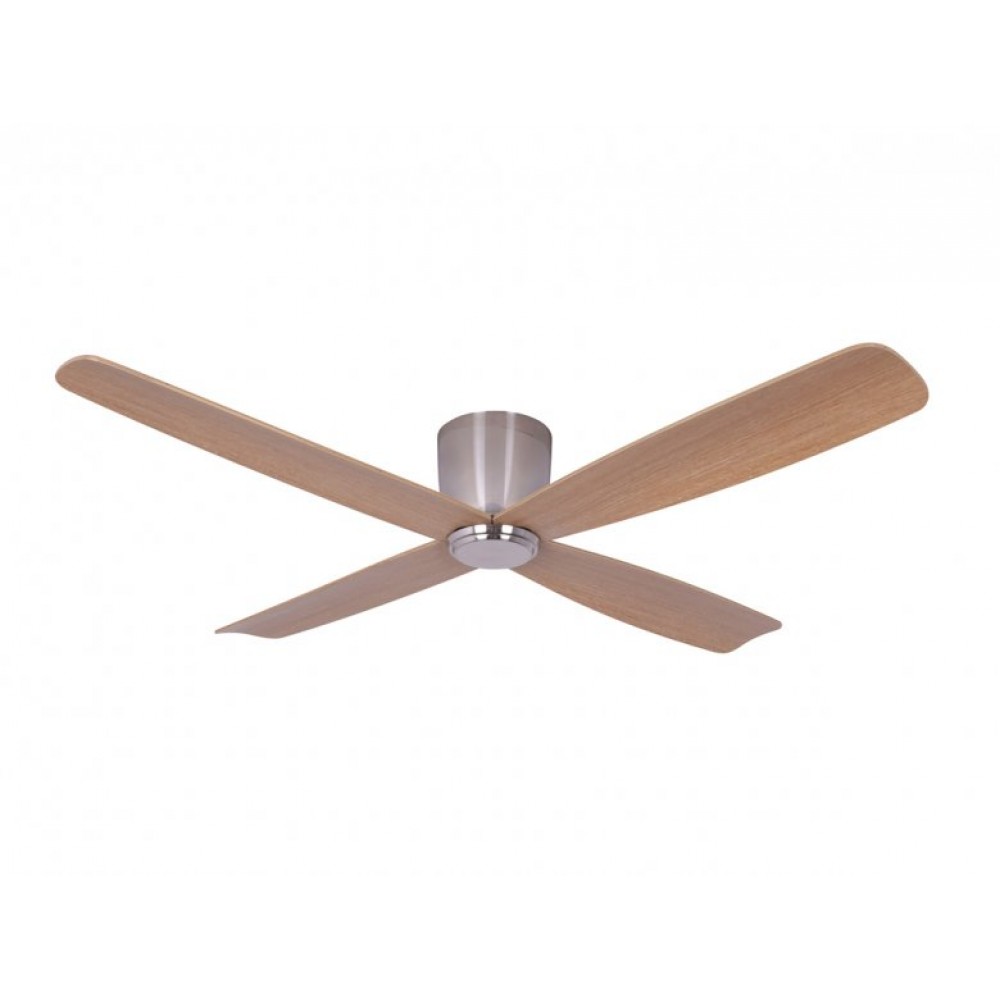 Lucci Air Airfusion Radar Ceiling Fan (132cm) is a low profile DC fan in silver color with teak colored fins and complete with 6 speed remote control.