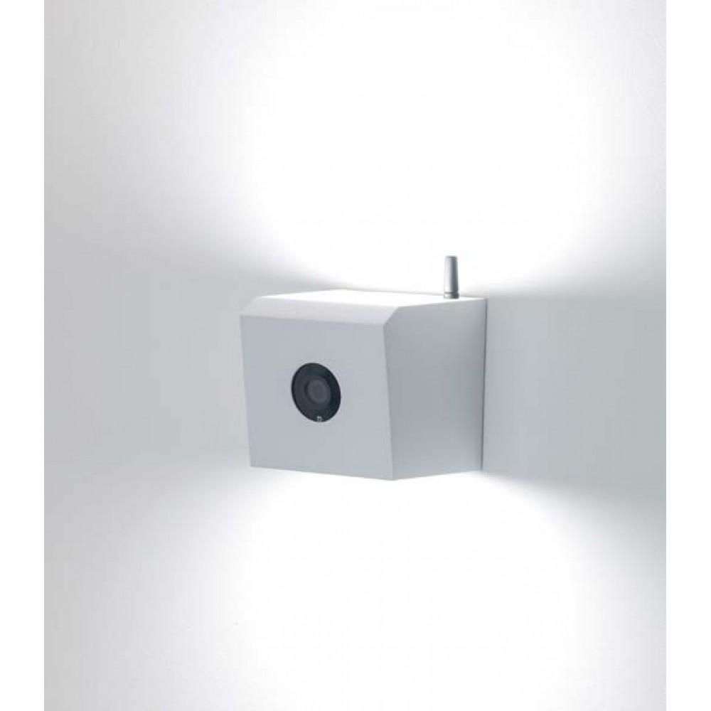 Wall mounted camera with LED light source .