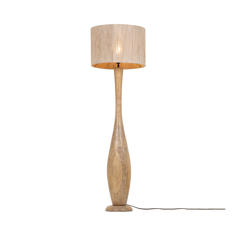 Boho δαπέδου από φυσικό ξύλο της Trio lighting.