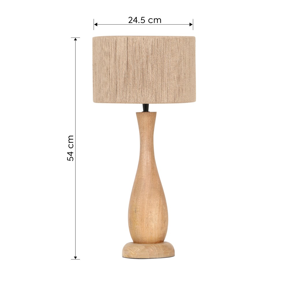 Boho επιτραπέζια λάμπα  από φυσικό ξύλο της Trio lighting.