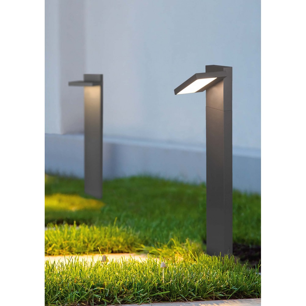 Led column in anthracite with rotating light.