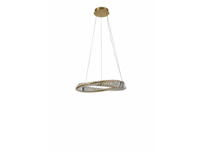 Led pendant in gold with crystal decoration.
