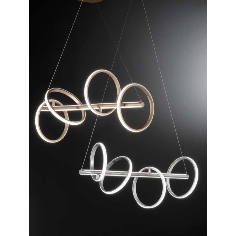 Dimmable led pendant with circles. 