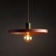 Κρεμαστό minimal φωτιστικό της Tk Lighting σε καφέ με πράσινη ροζέτα .