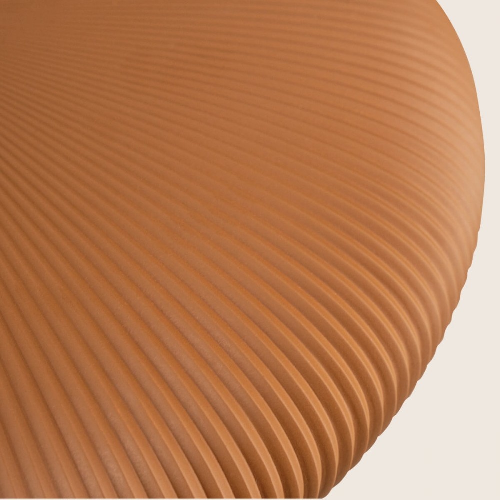 Μίνιμαλ κρεμαστό φωτιστικό από πηλό σε terracotta ,Zambelis lighting.