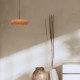 Μίνιμαλ κρεμαστό φωτιστικό από πηλό σε terracotta ,Zambelis lighting.