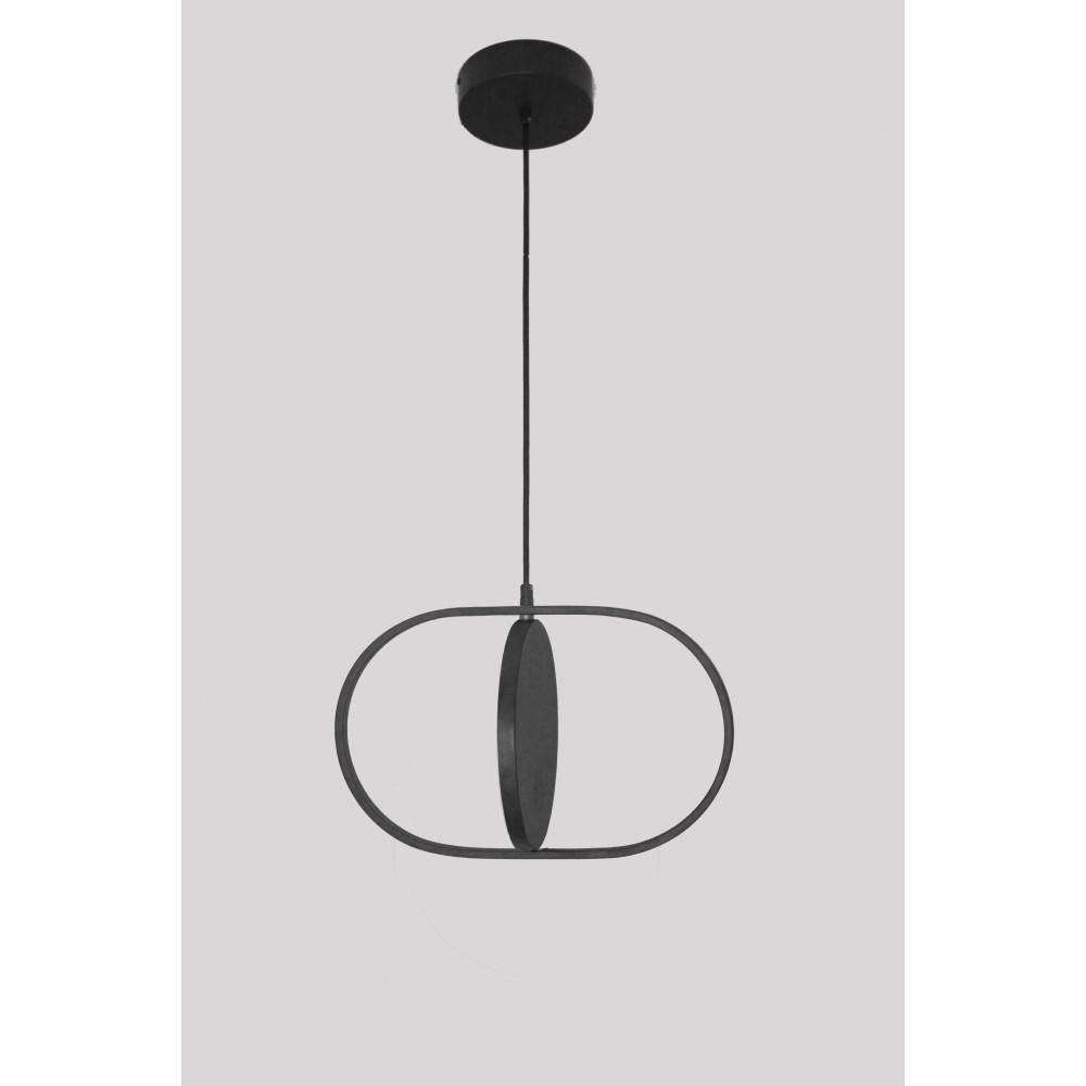 Single led pendant in black. 