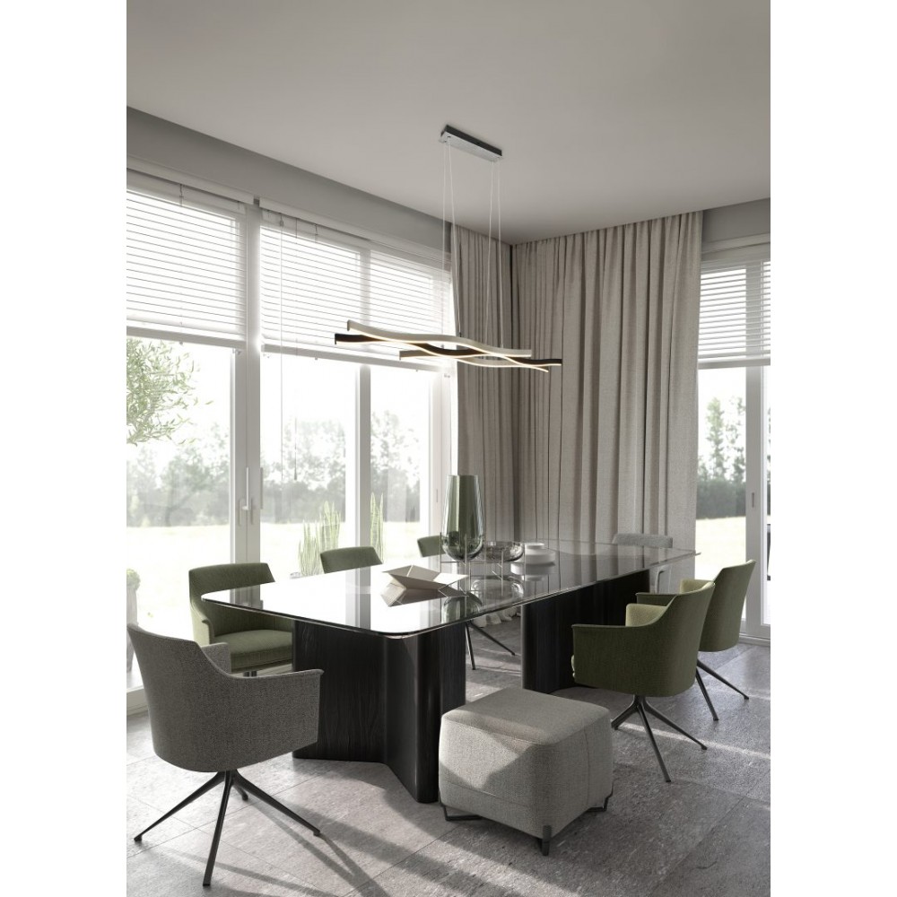 Κρεμαστό φωτιστικό με καμπύλες της Trio lighting .