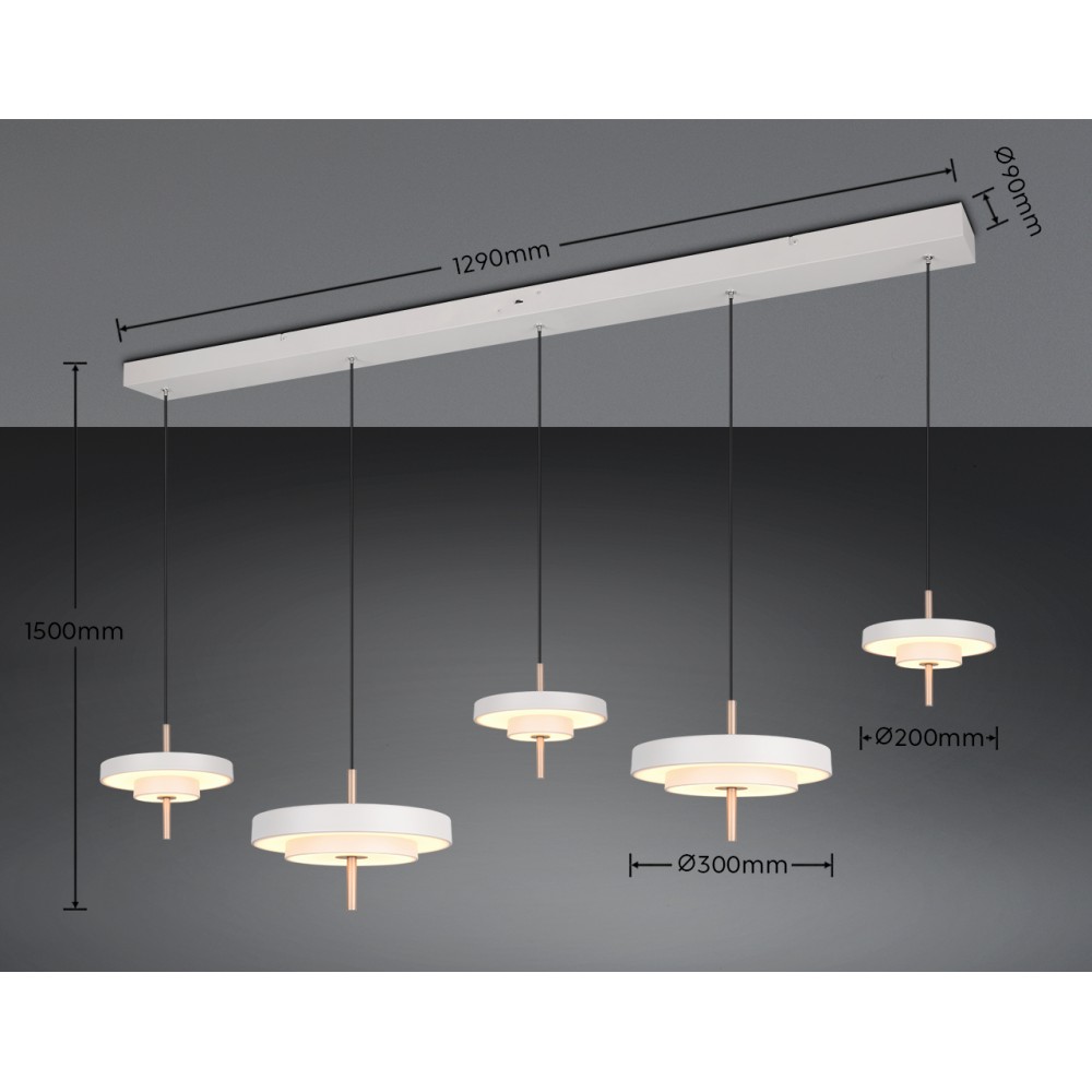 Κρεμαστό φωτιστικό σε γκρι ανοιχτό της Trio Lighting.