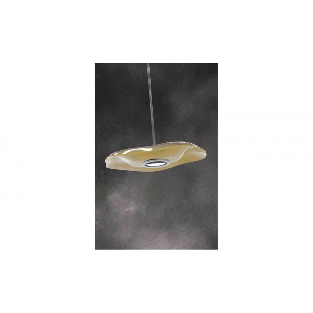 Κρεμαστό φωτιστικό σε σύνθεση από μονόφωτα σε διάφορα χρώματα.