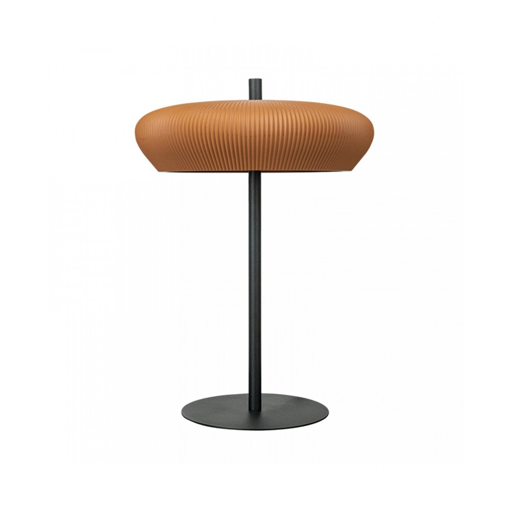 Μίνιμαλ επιτραπέζια λάμπα από πηλό σε  terracotta ,Zambelis lighting.