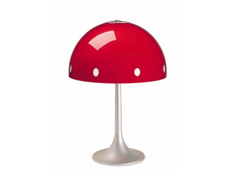 Modern table lamp in red. Modern table lamp in red.
