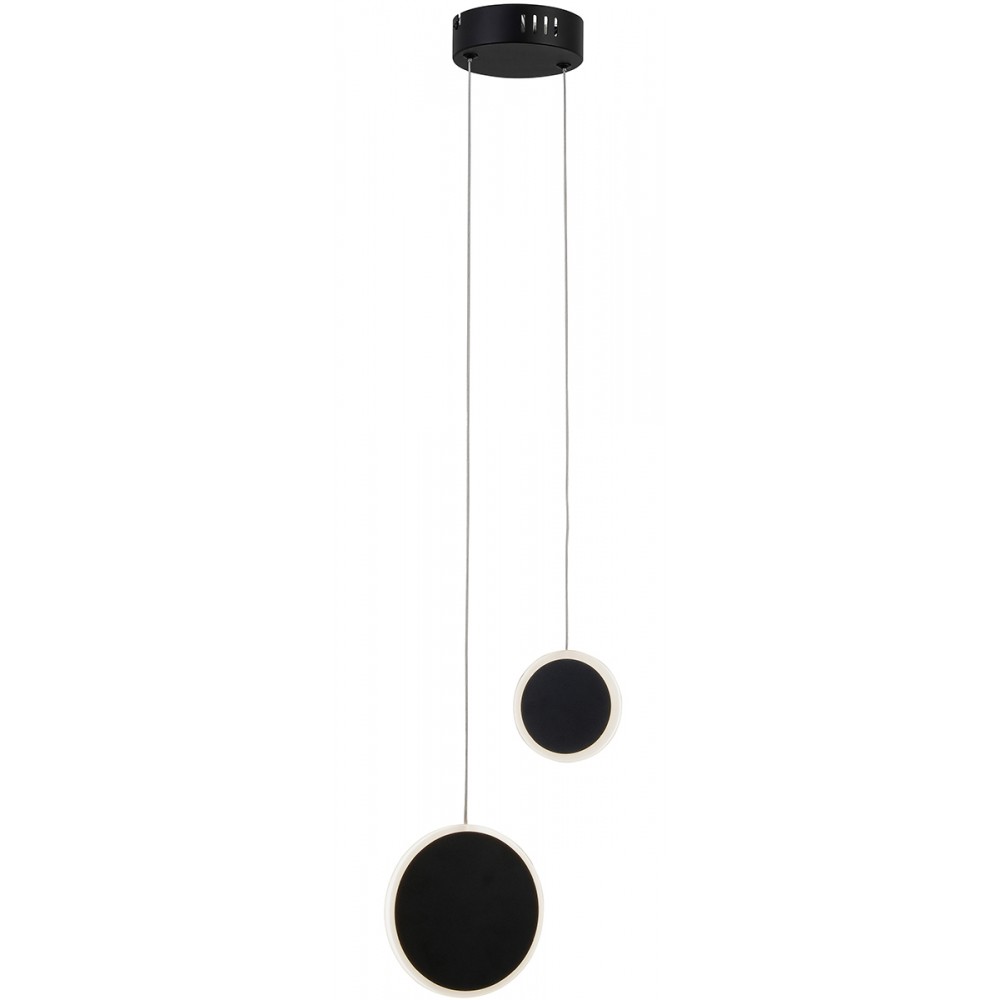 Metal led pendant in black with acrylic part.