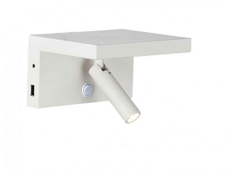 Led wall reading light along with USB charger port. Led wall reading light along with USB charger port.