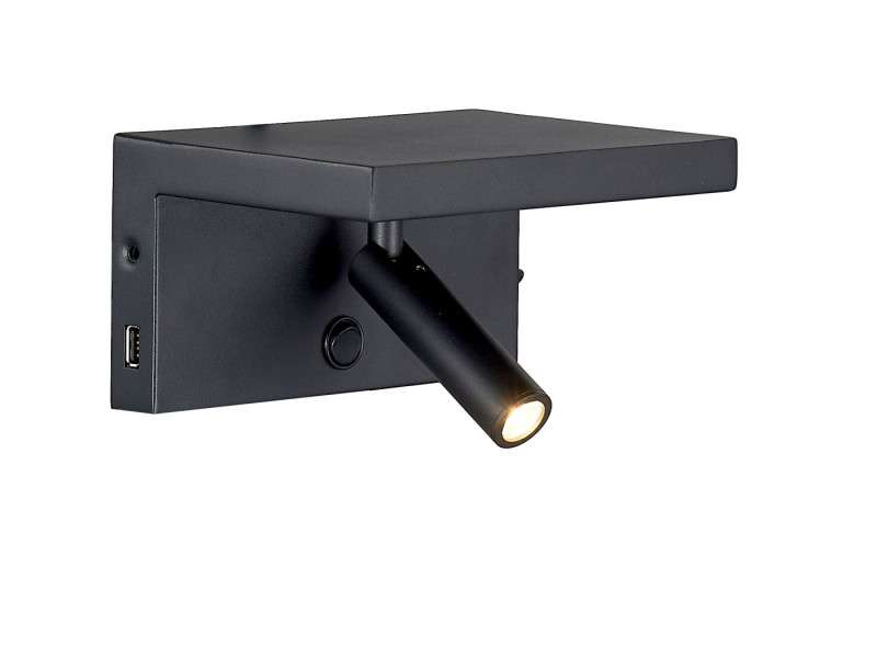 Led wall reading light along with USB charger port. Led wall reading light along with USB charger port.