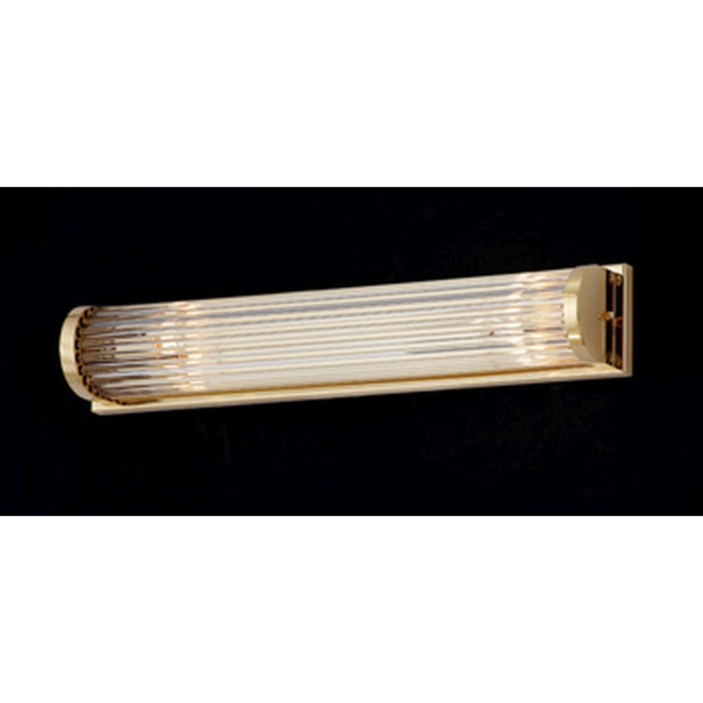 Wall light in  chrome or gold finishing with glass bars.