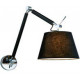 Wall light in chrome with long arm and black shade Wall light in chrome with long arm and black shade