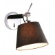 Wall light in chrome with black shade Wall light in chrome with black shade