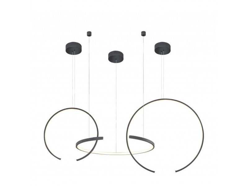 Pendant led lamp with 3 open circles in black. Pendant led lamp with 3 open circles in black.