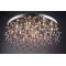 Ceiling light in chrome with  purple crystals.