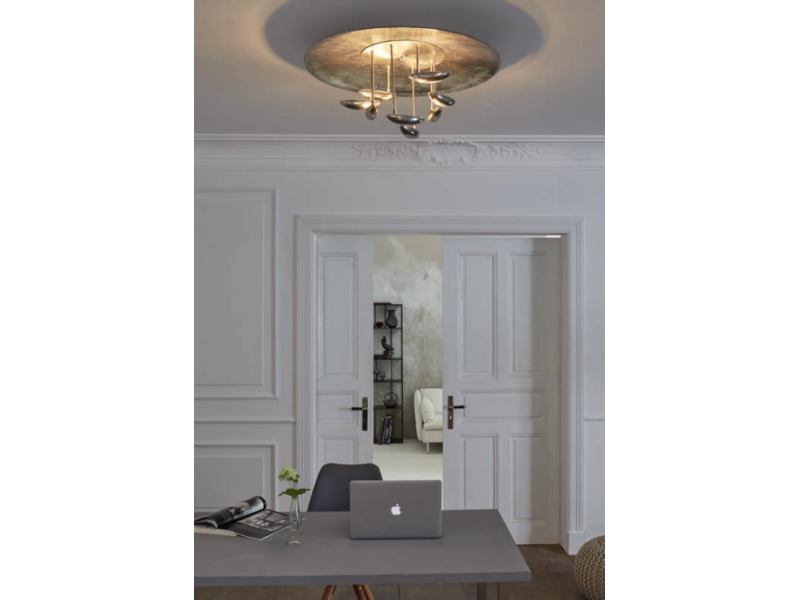 Ceiling lamp,LED technology, in nickel matt and nickel antique. It is remotely controlled and has the ability to change color temperature. Ceiling lamp,LED technology, in nickel matt and nickel antique. It is remotely controlled and has the ability to change color temperature.