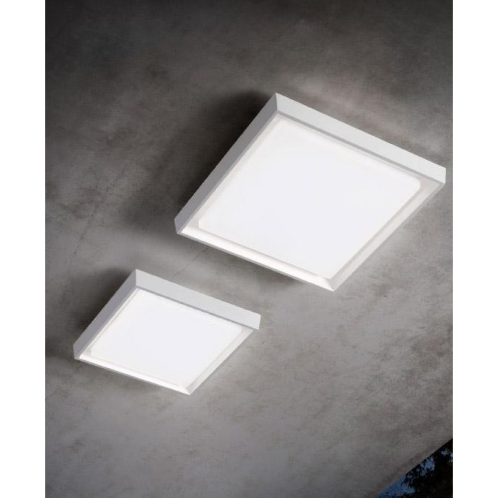 Πλαφονιέρα τετράγωνη Ζafferano  σε ματ λευκό ή σκούρο led ,κατάλληλη για εσωτερικό και εξωτερικό χώρο .