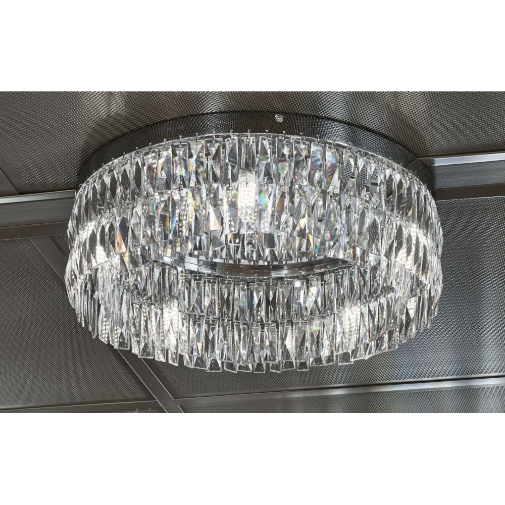 Ceiling light in chrome with crystals .