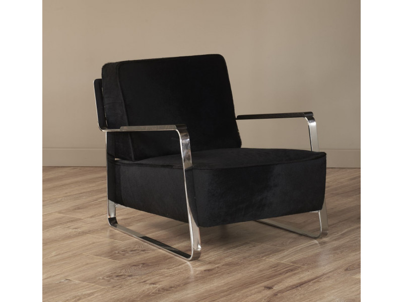Single seat armchair  in chrome and leather from Pony