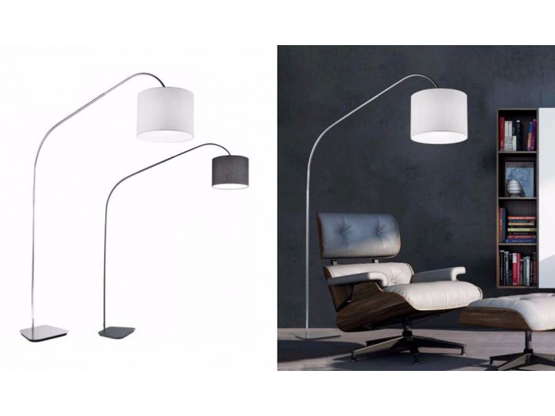 Floor lamp in metal frame with lampshade Floor lamp in metal frame with lampshade